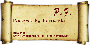 Paczovszky Fernanda névjegykártya